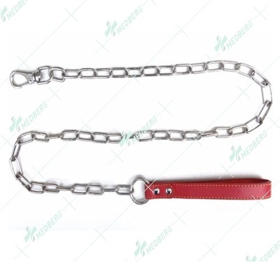 LONG LINK CHAIN WITH LEATHER HANDLE