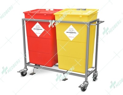 Waste Segregation Trolleys (Stainless Steel) 60 Ltr