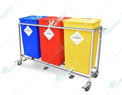 Waste Segregation Trolleys (Stainless Steel) 60 Ltr