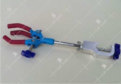 Three Prong Clamp, Aluminium with attached Boss Head