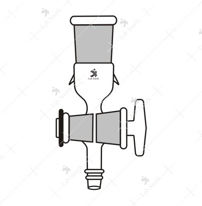 Adapters, Socket to Rubber Tubing, Straight or Right Angle connection, with Stopcock.
