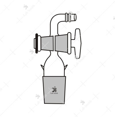 Adapters with Stopcock, Cone to Rubber Tubing, Right Angle connection.