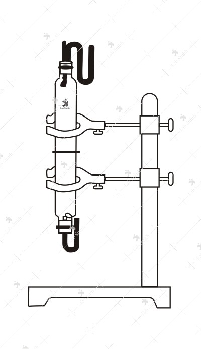 Apparatus for investigating transpiration, complete on stand.
