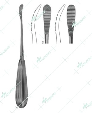Aufricht Bone Files, up stroke, down stroke, 220 mm