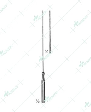 Buck Suture Instrument, Rough, spiral end, 120 mm