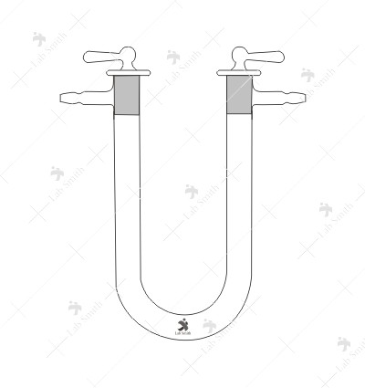 Calcium Chloride Tube, U Shape with side tube and interchangeable Stopper.