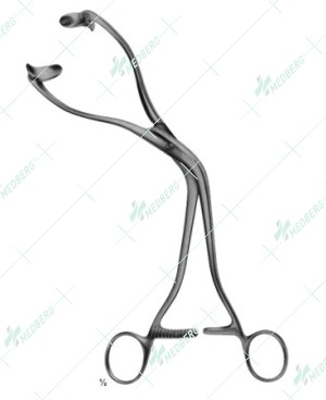 Collin Uterine Elevating Forceps, with movable jaws, 260 mm