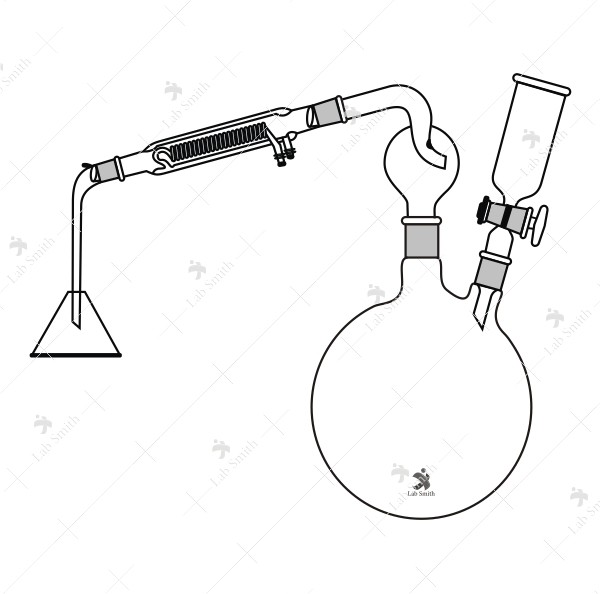 Continuous Water Distillation Assembly, consists of two neck Flask 2000 ml.