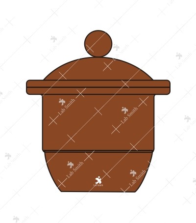 Dessicator Plain, Amber Colour, with knobbed lid, Ground flanges, Neutral Glass with perforated Porcelain Plate