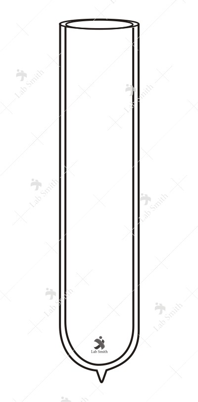 Dewar flask: Double walled, cylindrical, evacuated, silvered.