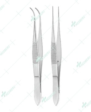 Dressing Forceps, straight, serrated, delicate