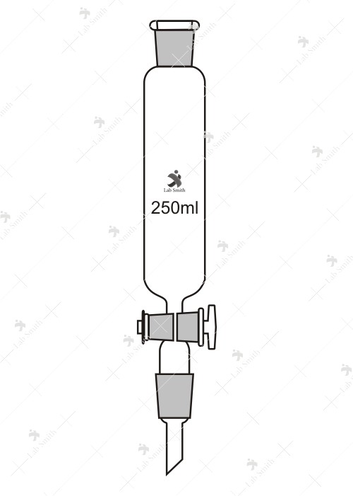 Dropping Funnels, Cylindrical, with socket, Glass Key Stopcock and stem with cone but without stopper.