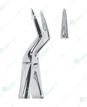 Extracting Forceps - English Pattern, ½ upper roots with serrated tips