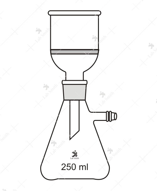 Filter Apparatus, Complete, Filter Flask with Socket and Buchner funnel with Sintered Disc of Porosity G-1 or G-2 or G-3 or G-4 having Cone.
