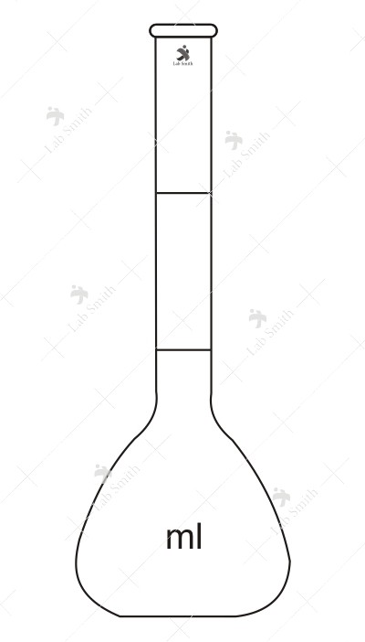 Flasks Volumetric, Sugar Estimation with two marks without stopper.