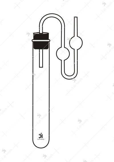 Gas Absorption Pipette, with rubber cork fitted in 75 x 10 mm. Test tube.