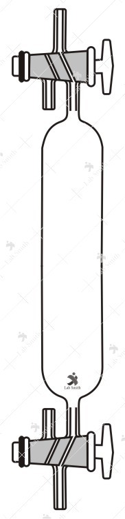 Gas Collecting Tubes, with two, three way double oblique bore stopcocks one on each side.
