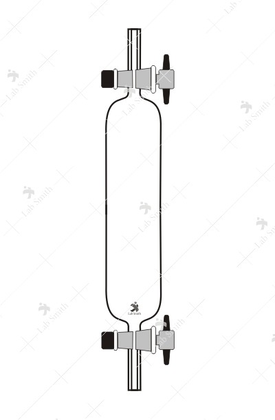 Gas Collecting Tubes, with two, two way PTFE key stopcocks one on each side.