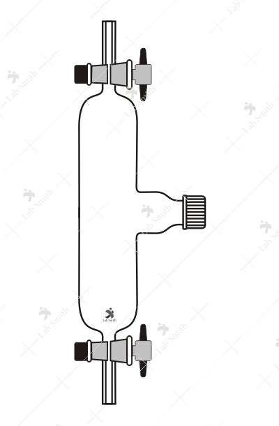 Gas Collecting Tubes, with two, two way PTFE key stopcocks one on each side, with one side tube, screw cap and rubber septa.