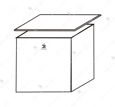 Jars, Rectangular, Museum, Neutral Glass with Cover.