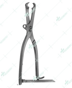 Lambotte Bone Holding Forceps, adjustable and moveable jows, 265 mm
