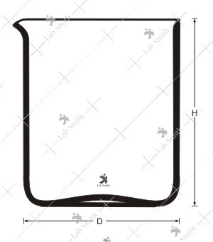 Low form Beakers with spout, Transparent