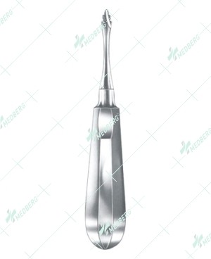 Lower jaw, left side Root Elevator, spiral-shaped