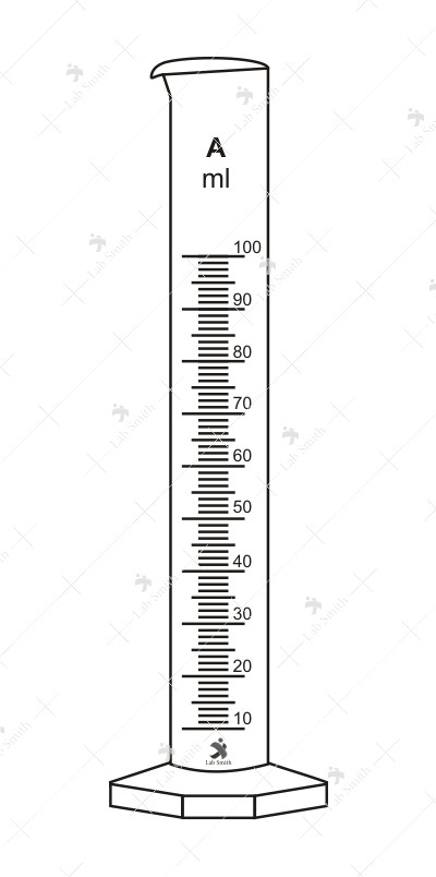 Measuring Cylinders, with spout, Hexagonal Base. Accuracy as per Class ‘A’ with works certificate.