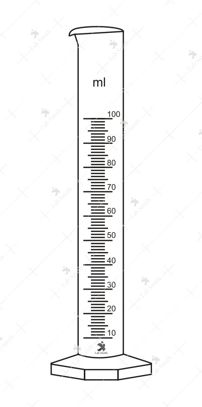 Measuring Cylinders, with spout, Hexagonal Base. Accuracy as per Class ‘B’.