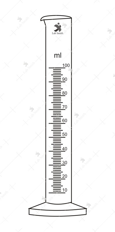 Measuring Cylinders, with spout, Round Base. Accuracy as per Class ‘B’.