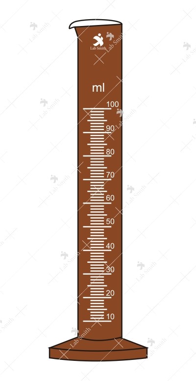 Measuring Cylinders, with spout, Round Base. Accuracy as per Class ‘B’ (Amber).