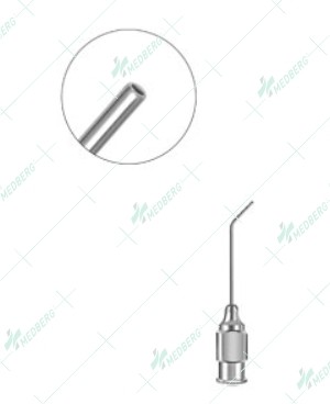 Morrison Aspirating Cannula, smooth blunt tip end opening, angled at 7mm, 23 gauge