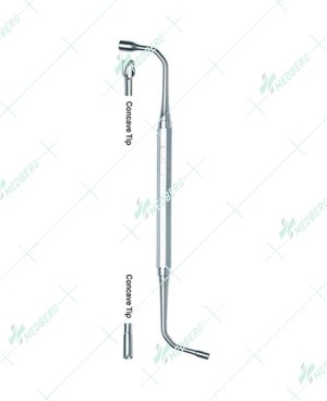 Pikos Graft Packer, Angled, Concave Tip, 4mm & 6mm dia.