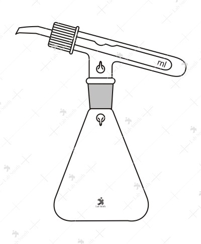 Pipette Automatic Quick Acting for rapid work of approximate accuracy (Tilt Measure) complete with Conical Flask and Screw Cap fitted replaceable head.