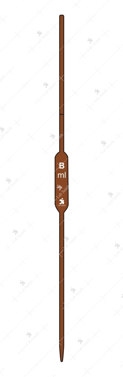 Pipettes Transfer, Volumetric, with one mark. Accuracy as per Class ‘B’ (Amber)