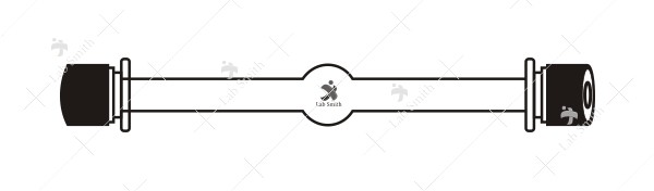 Polarimeter Tubes, with Centre Bulb, screw caps and cover glasses.