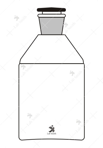 Reagent Bottles, Narrow Mouth, with interchangeable flat head solid Glass Stopper.
