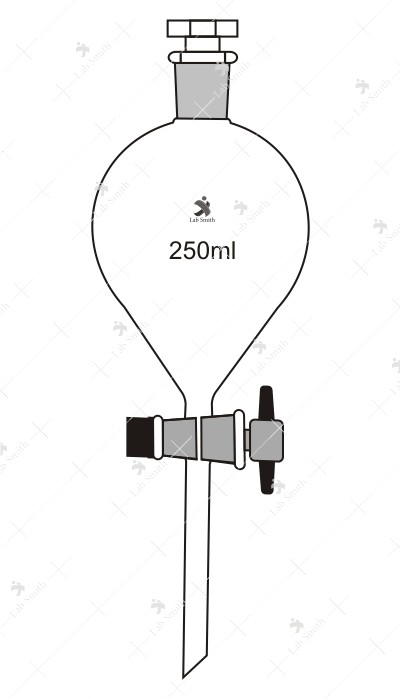 Separating Funnels, with PTFE key Stopcock, Interchangeable Stopper, Globe Shape, Plain Stem.
