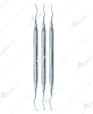 Set Of 3 Langer Titanium Tip Curettes