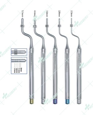 Set of 5 Offset Bone Spreading Osteotomes