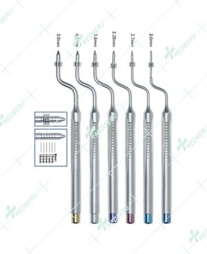Set of 6 Offset Bone Spreading Osteotomes