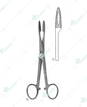 Sponge and Dressing Forceps, with Ratchet