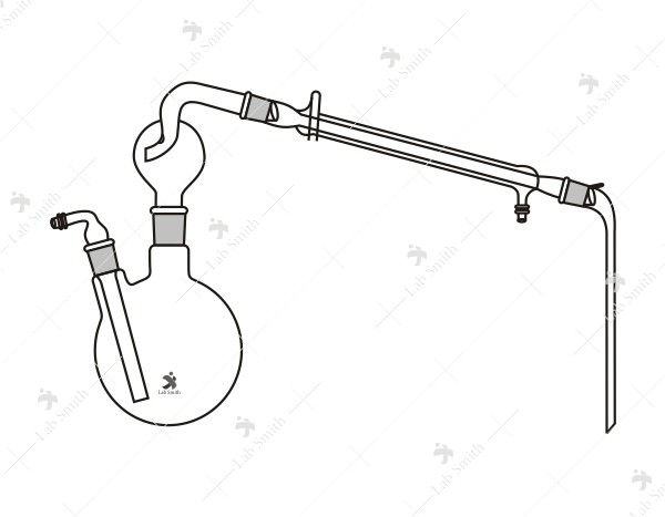 Steam Distillation Assembly, consists of R.B. Flask 2 necks 500 ml.
