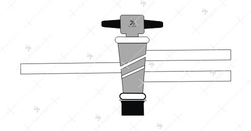 Stopcock, Double Oblique Bore with PTFE key.