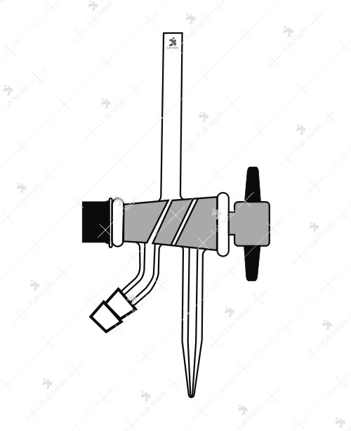 Stopcock for Burettes, Double Oblique Bore with PTFE key.