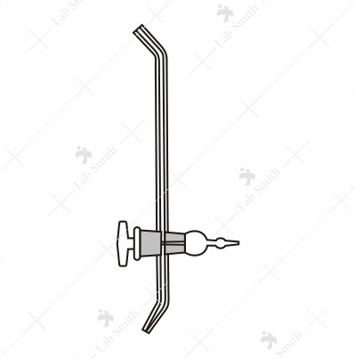 Stopcock, L shaped, Long glass tube, Twin Bore stopper.