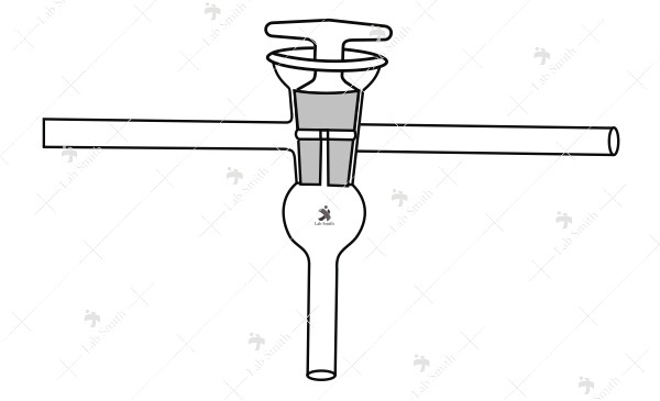 Stopcock, Mercury Cup, Three Limb, Hollow Plug, High Vacuum.