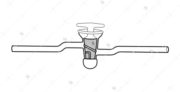 Stopcock, Mercury Cup, Two Limb, Hollow Plug, High Vacuum.