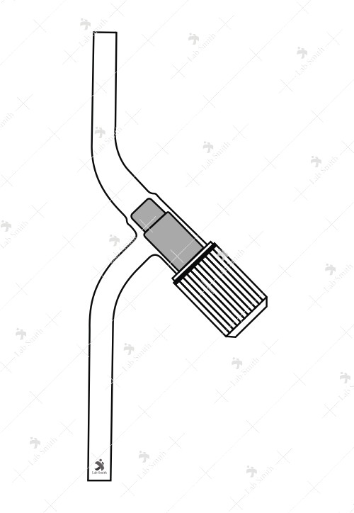 Stopcock Screw type, PTFE key, with Two Plain limbs.