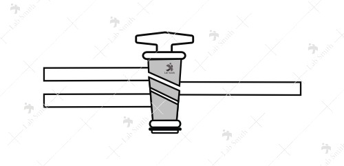 Stopcock, Three Way Double Oblique Bore, Side Tube.